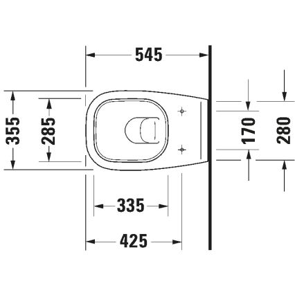 Duravit 25350900002 - WC suspendu D-CODE céramique/blanc brillant