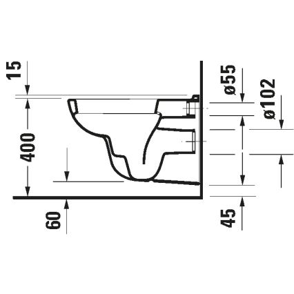 Duravit 25350900002 - WC suspendu D-CODE en céramique, blanc brillant