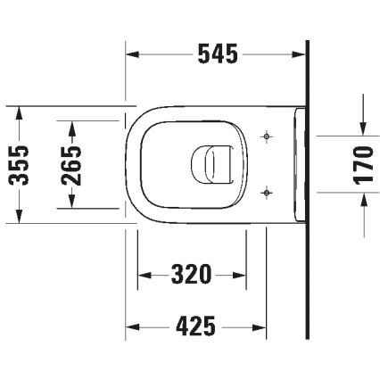 Duravit 25700920002 - WC suspendu sans bride D-CODE céramique/blanc brillant