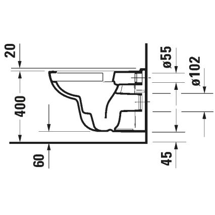 Duravit 25700920002 - WC suspendu sans bride D-CODE céramique/blanc brillant