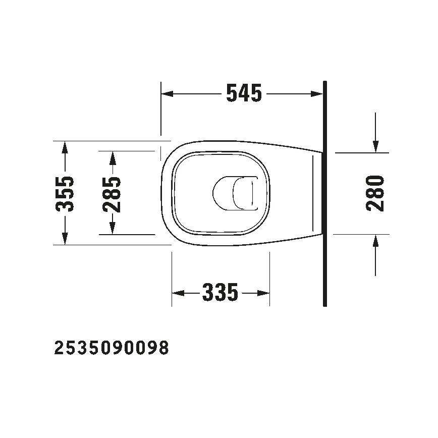 Duravit 45351900A1 - WC suspendu avec abattant D-CODE, céramique / blanc brillant