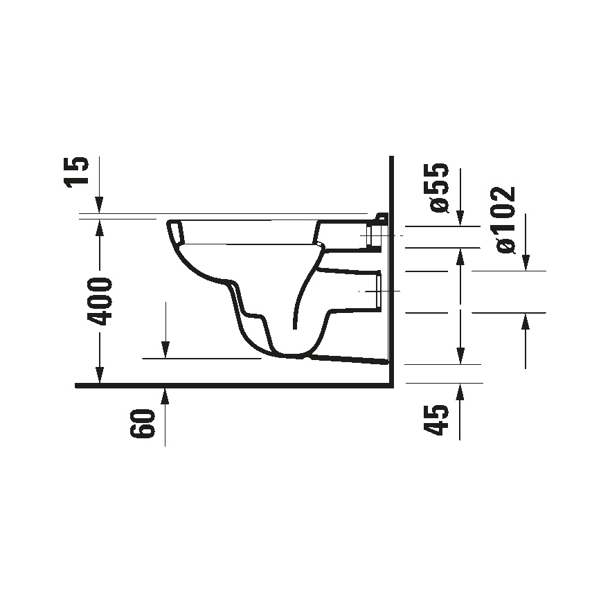Duravit 45351900A1 - WC suspendu avec abattant D-CODE, céramique / blanc brillant