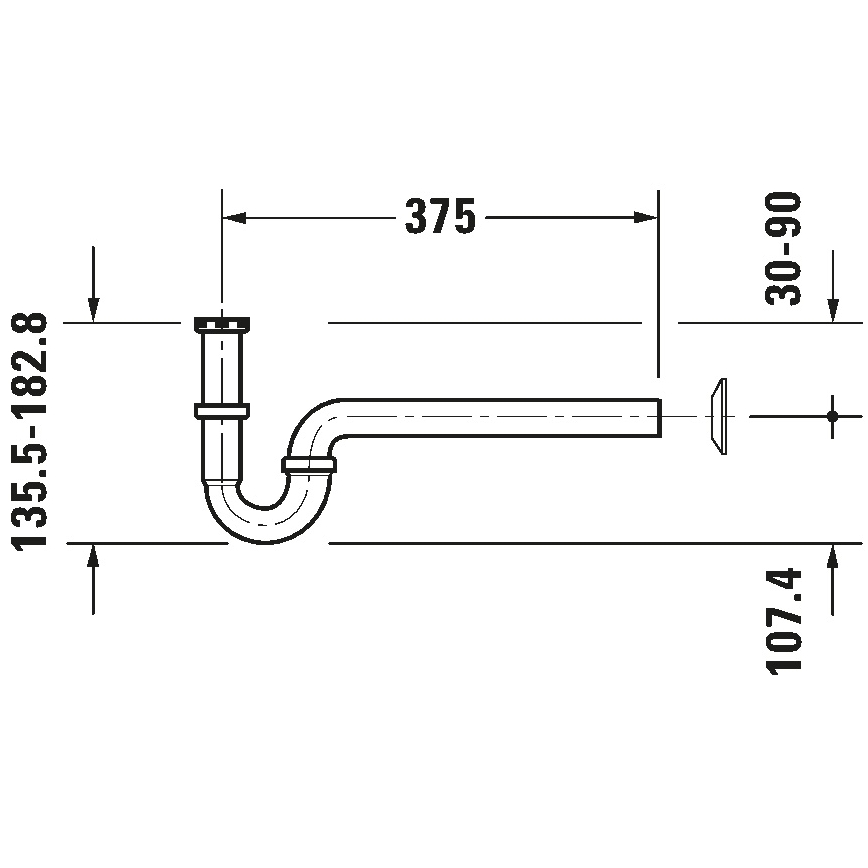 Duravit 50260000 - Siphon universel pour lavabo, chrome brillant