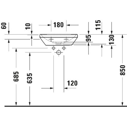 Duravit 738450041 - Lavabo suspendu D-NEO 45x33,5 cm céramique/blanc brillant