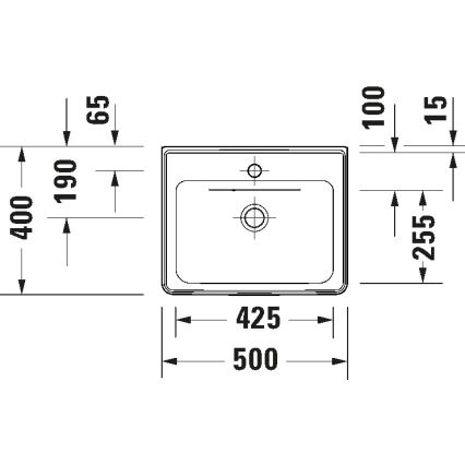 Duravit 742500000 - Lavabo suspendu D-NEO 50x40 cm céramique/blanc brillant