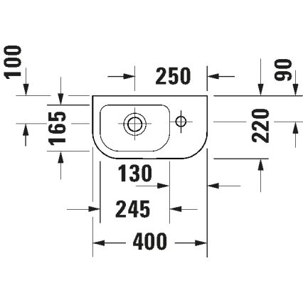 Duravit 7494000412 - Lavabo suspendu D-CODE 40x22 cm céramique/blanc brillant