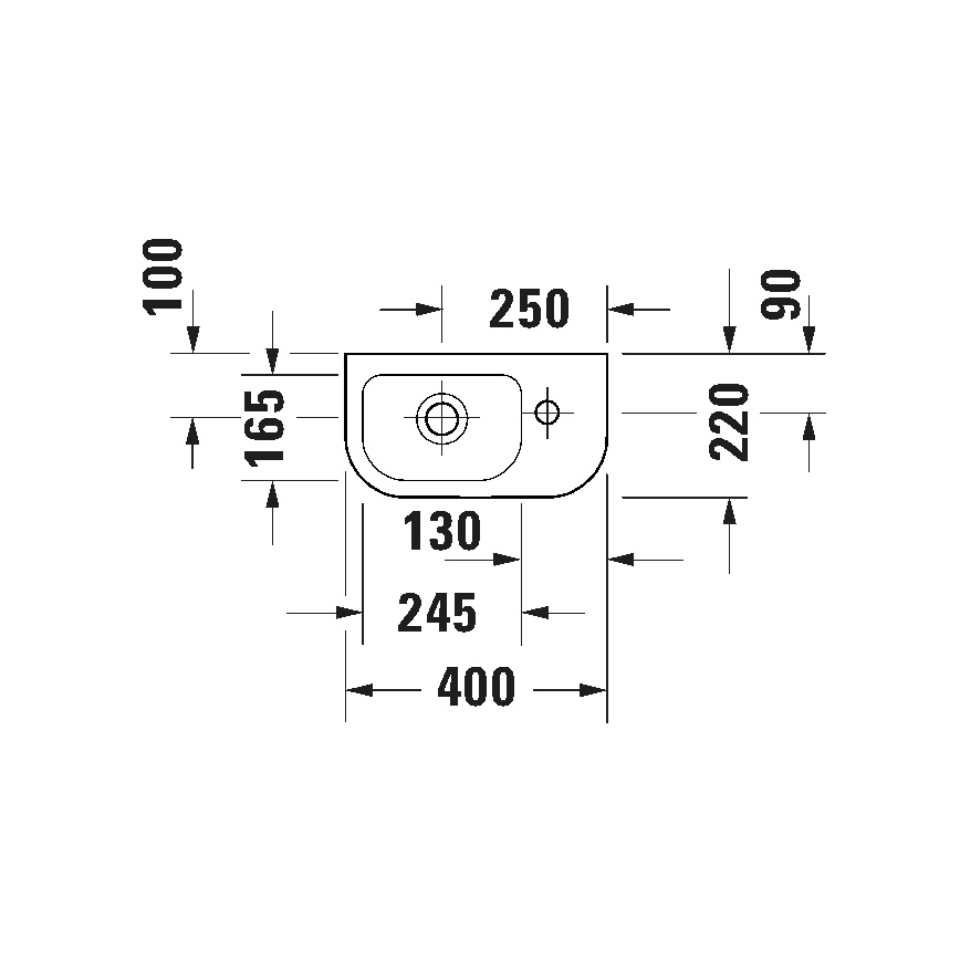 Duravit 7494000412 - Lavabo suspendu D-CODE 40x22 cm céramique/blanc brillant