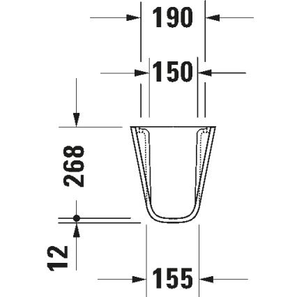 Duravit 8571800002 - Cache-siphon D-CODE 30x26,8 cm céramique/blanc brillant