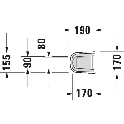 Duravit 8632700002 - Cache-siphon D-CODE 70,5x19 cm céramique/blanc brillant