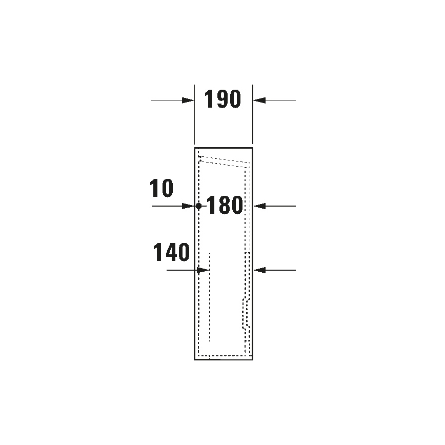 Duravit 8632700002 - Cache-siphon D-CODE 70,5x19 cm céramique/blanc brillant
