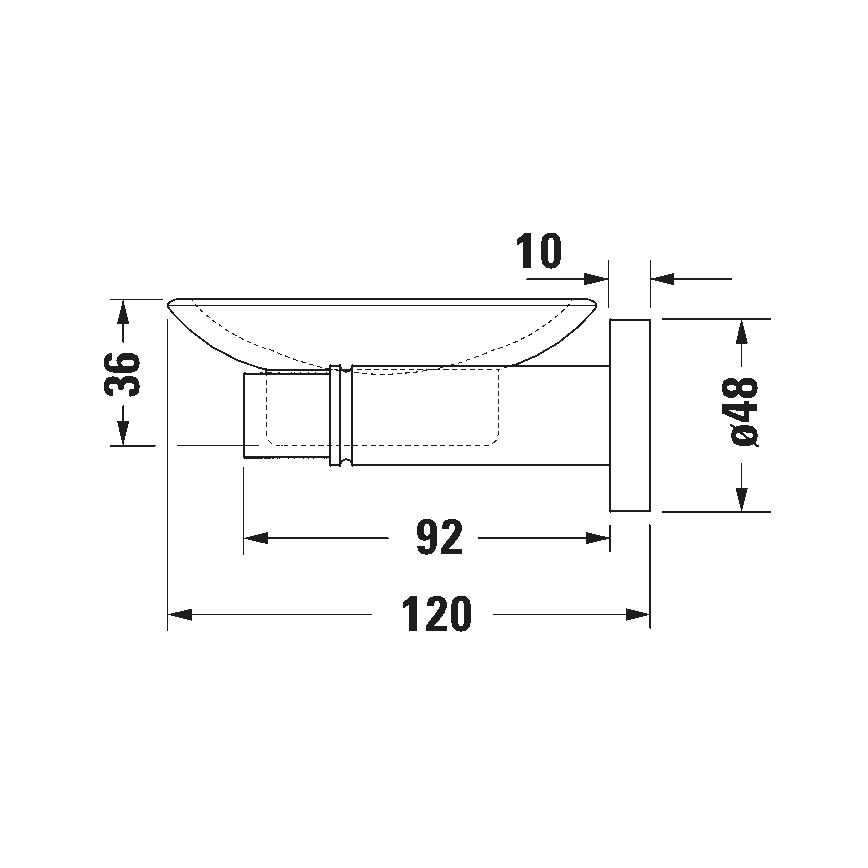 Duravit 99174600 - Porte-savon mural D-CODE gauche noir mat