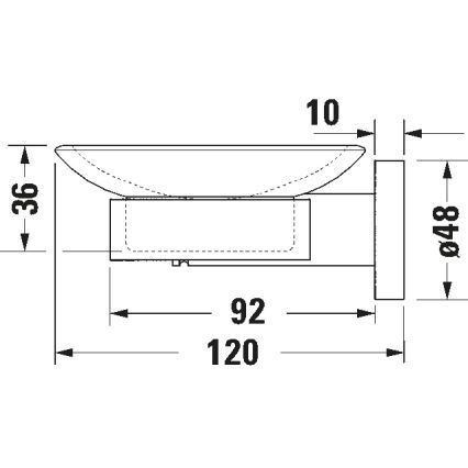 Duravit 99181000 - Porte-savon mural D-CODE, version droite, finition chrome brillant