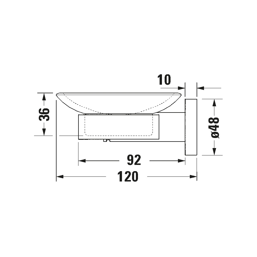 Duravit 99181000 - Porte-savon mural D-CODE, version droite, finition chrome brillant