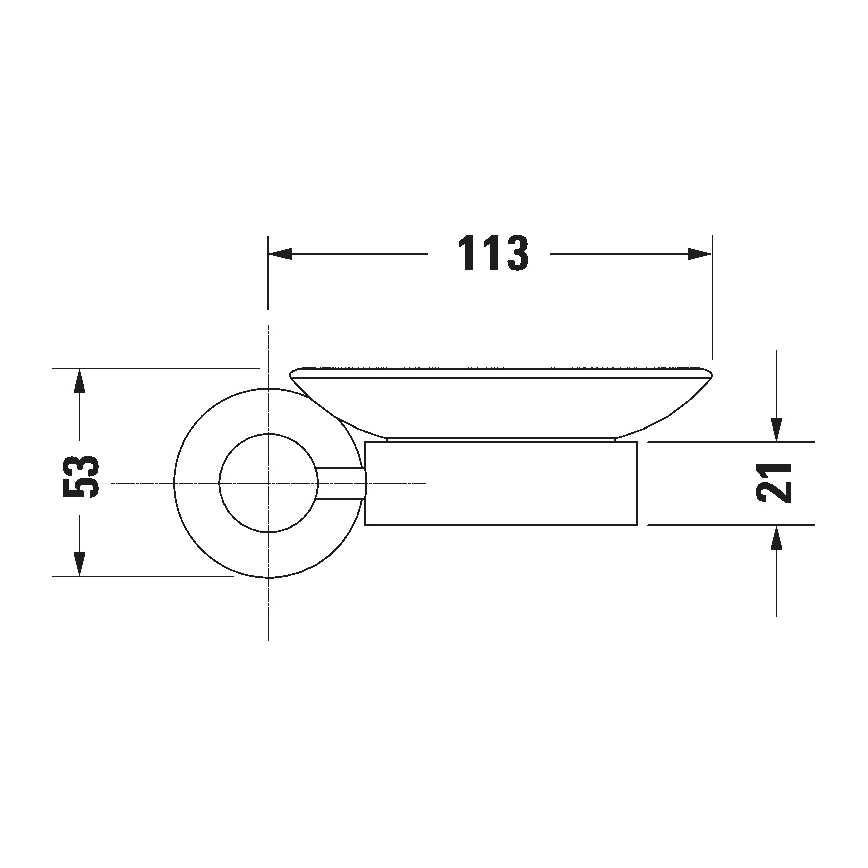 Duravit 99184600 - Porte-savon mural D-CODE droit noir mat