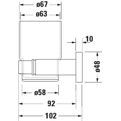 Duravit 99191000 - Porte-brosses à dents mural D-CODE, version gauche, chrome brillant