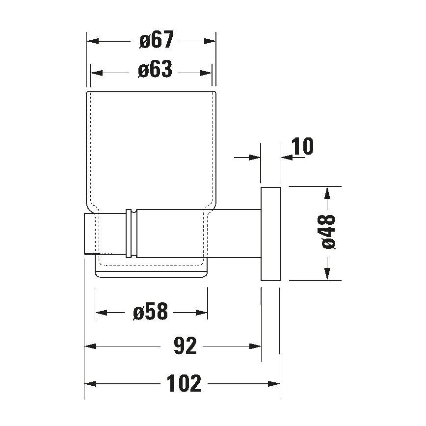 Duravit 99191000 - Porte-brosses à dents mural D-CODE, version gauche, chrome brillant