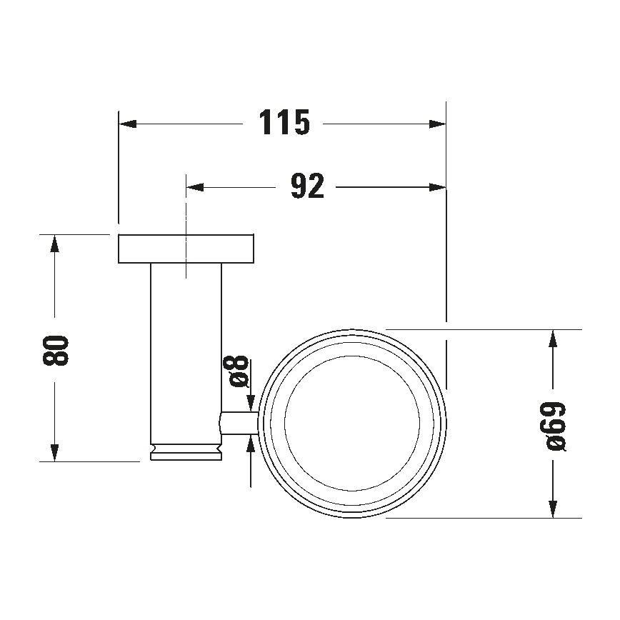 Duravit 99201000 - Support mural pour brosses à dents D-CODE, version droite, chrome poli