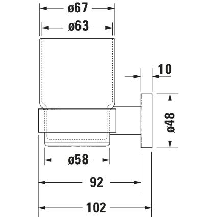 Duravit 99201000 - Support mural pour brosses à dents D-CODE, version droite, chrome poli