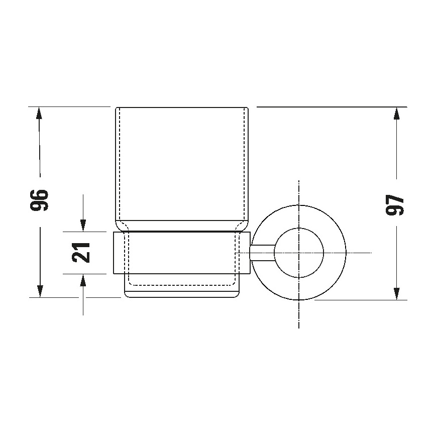 Duravit 99204600 - Support mural pour brosses à dents D-CODE, orientation droite, finition noir mat
