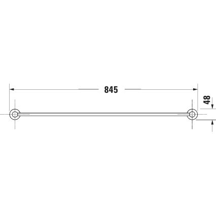 Duravit 99231000 - Porte-serviettes mural D-CODE 84,5 cm chromé brillant