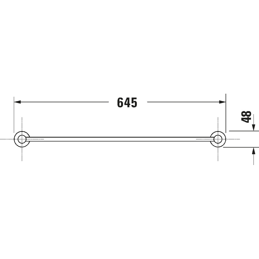 Duravit 99241000 - Porte-serviettes mural D-CODE 64,5 cm, chrome brillant