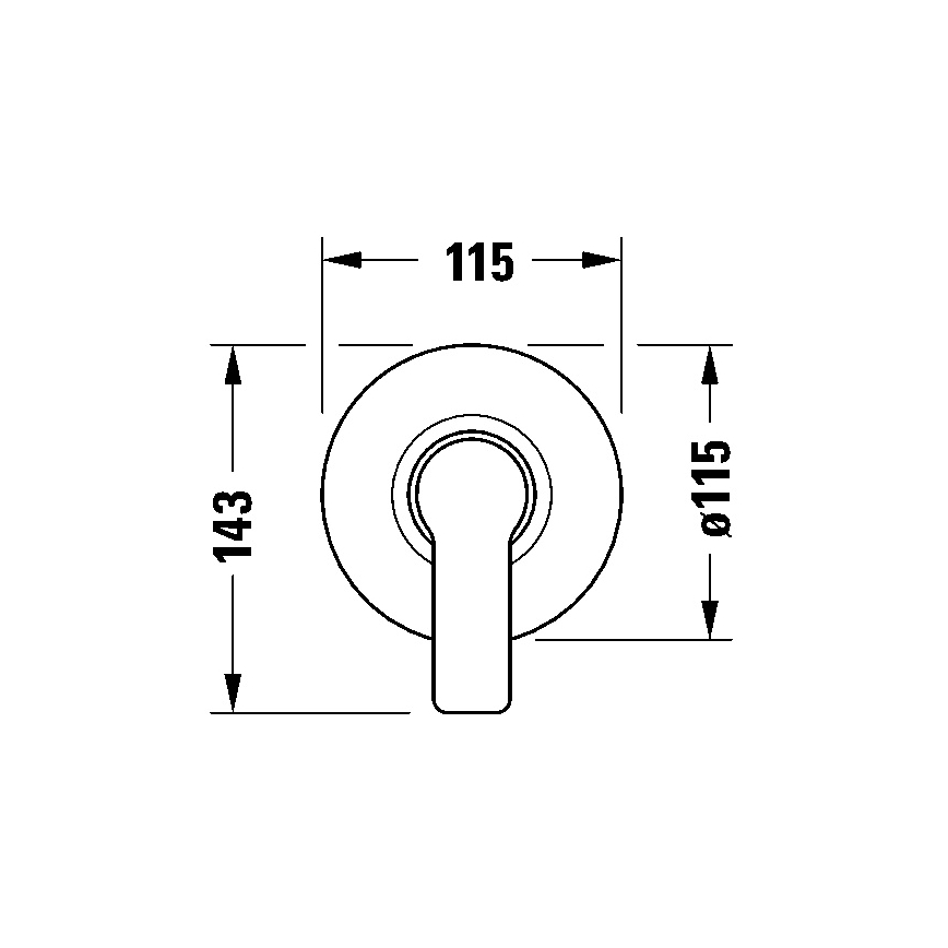Duravit DC4210007010 - Mitigeur de douche pour installation encastrée D-CODE, chrome brillant