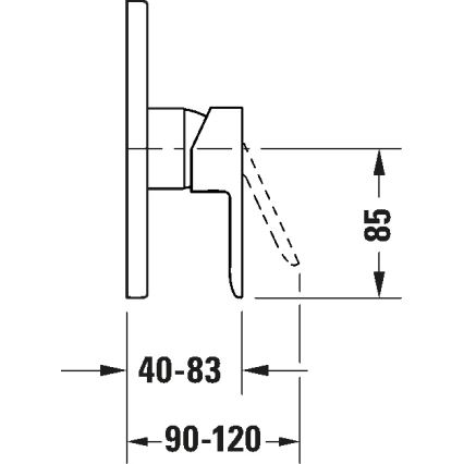 Duravit DC4210010010 - Mitigeur de douche pour installation encastrée D-CODE, chromé brillant