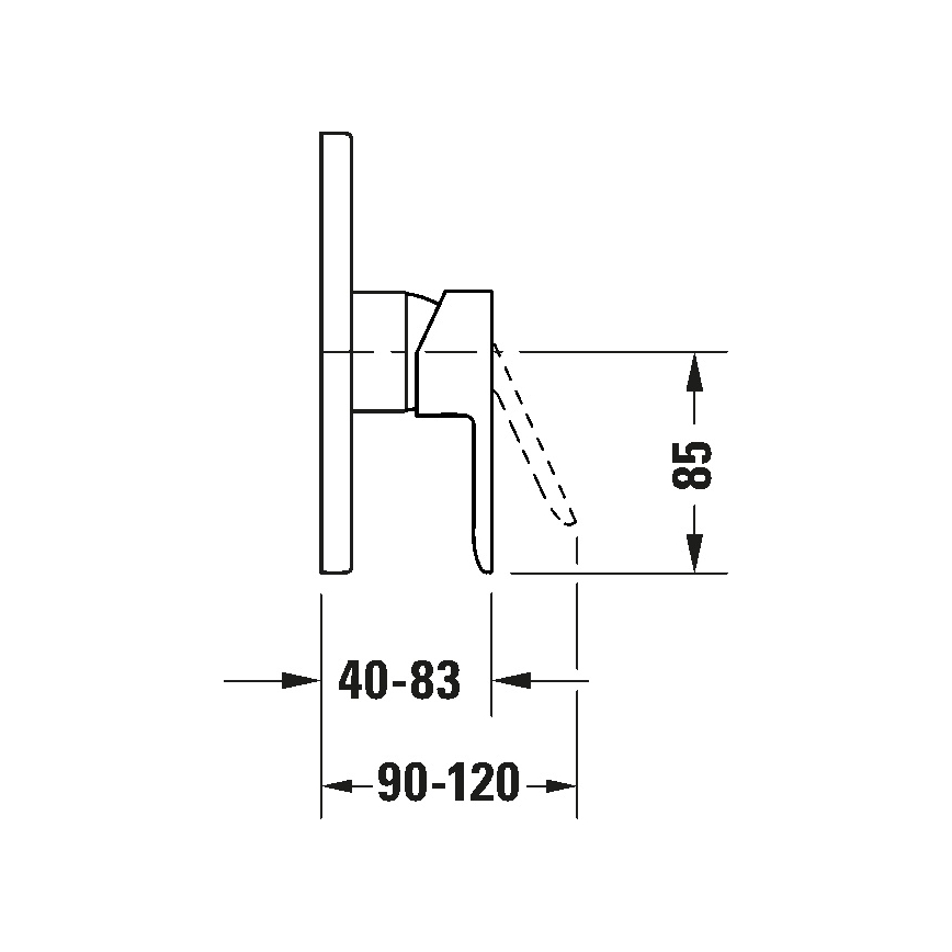 Duravit DC4210010010 - Mitigeur de douche pour installation encastrée D-CODE, chromé brillant
