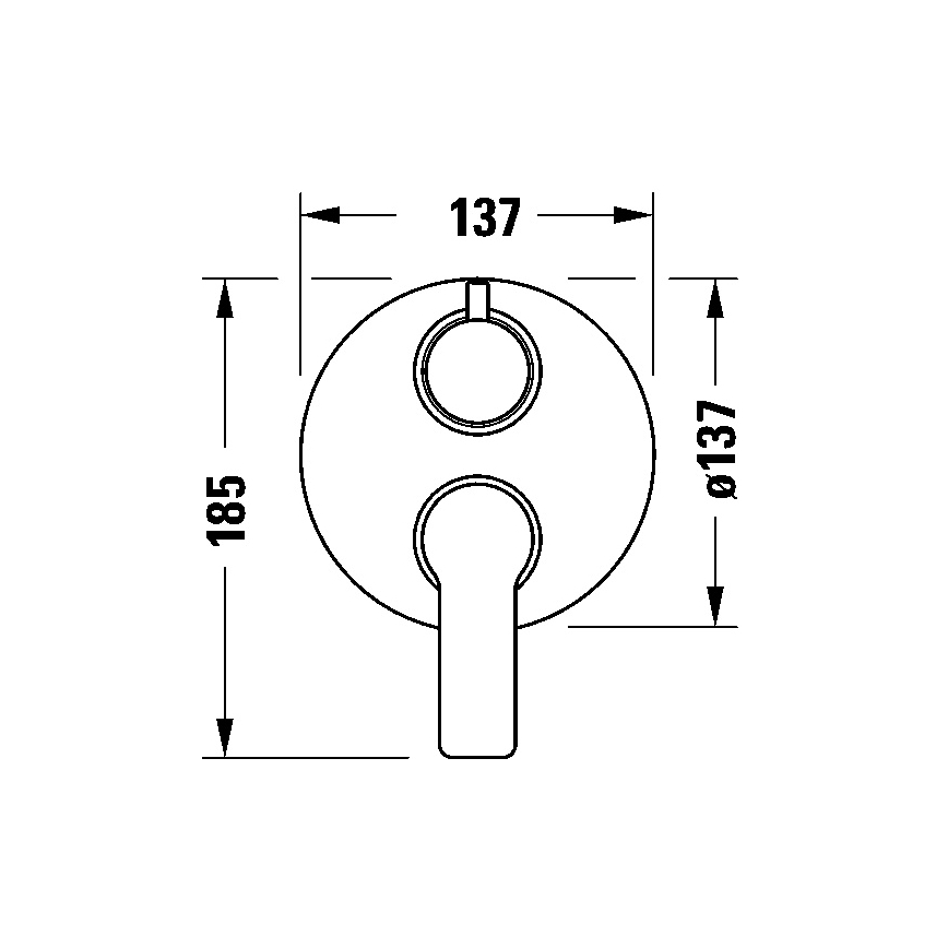 Duravit DC5210008046 - Mitigeur de douche encastré D-CODE, finition noir mat