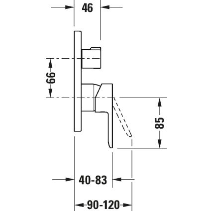 Duravit DC5210012046 - Mitigeur de baignoire encastré D-CODE noir mat