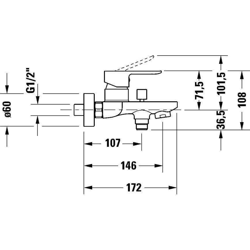 Duravit DC5230001046 - Mitigeur de baignoire D-CODE noir mat