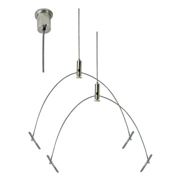 e2 elektro - Kit de câbles de suspension 150 cm, chrome brillant