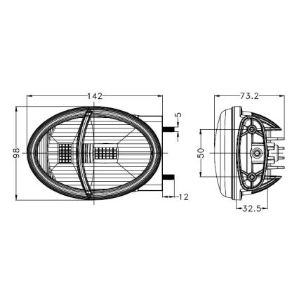 Éclairage avant de tracteur LED/102W/10-30V IP69 5700K rectangulaire