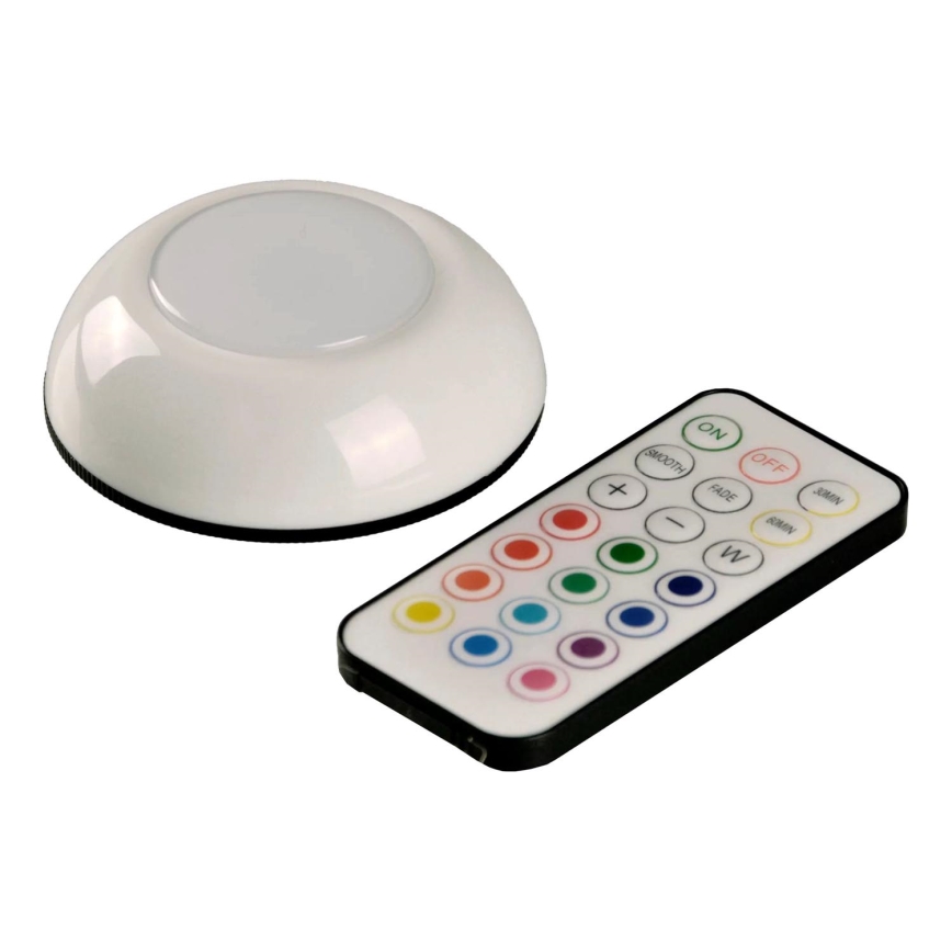 Éclairage de meubles RGBW à intensité variable LED/0,5W/4,5V 3xAAA blanc + Télécommande