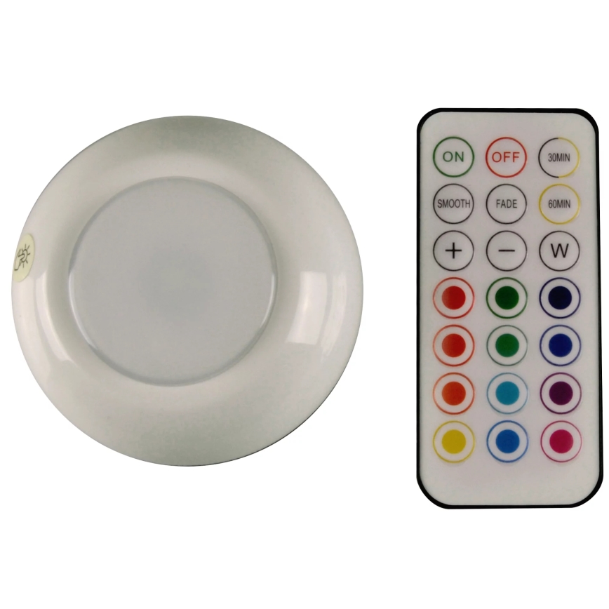 Éclairage de meubles RGBW à intensité variable LED/0,5W/4,5V 3xAAA blanc + Télécommande