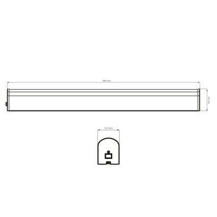 Éclairage de miroir salle de bain ALEX LED/15W/230V 4000K 60 cm IP44 noir