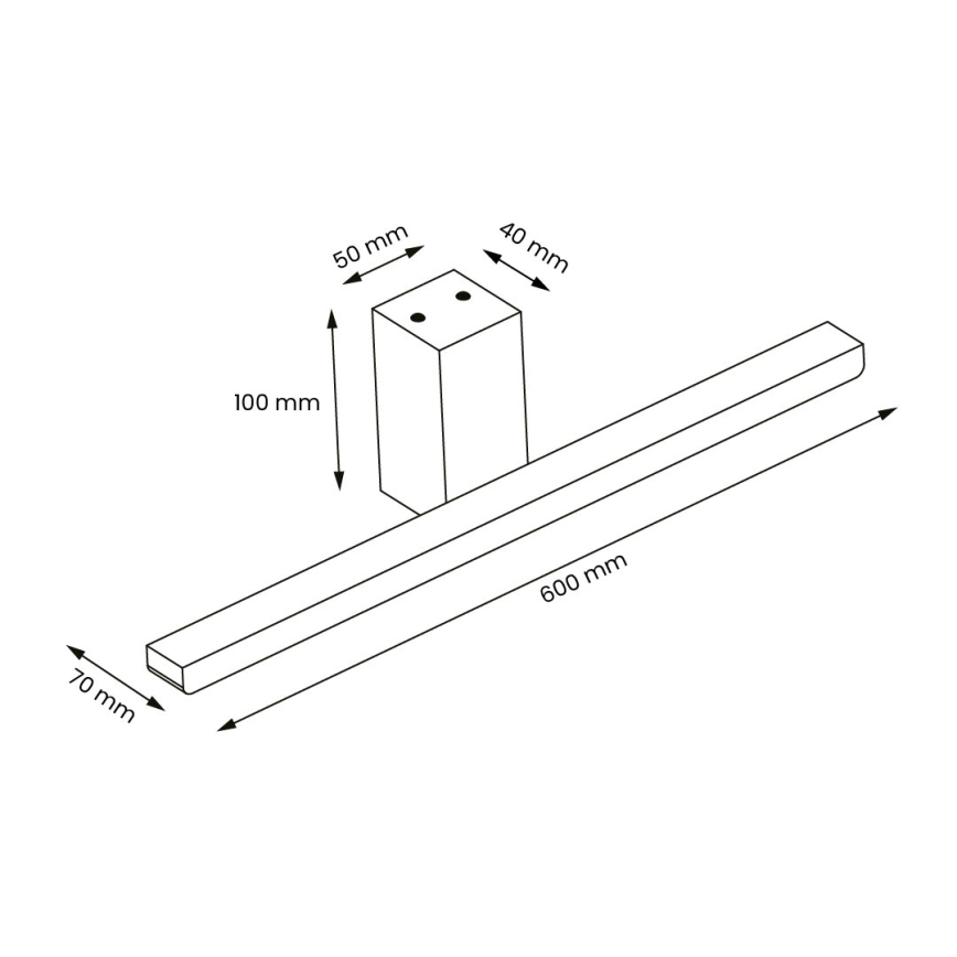 Éclairage de miroir salle de bain ARTEMIS LED/13,8W/230V 4000K 60 cm IP44 noir