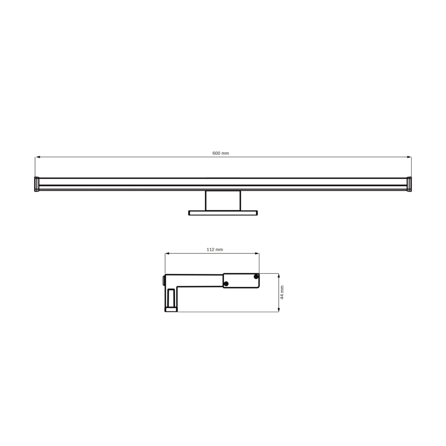 Éclairage de miroir salle de bain ELBA LED/12W/230V 4000K 60 cm IP44 chrome brillant