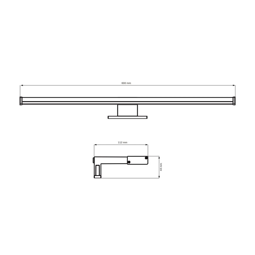 Éclairage de miroir salle de bain ELBA LED/12W/230V 4000K 60 cm IP44 noir