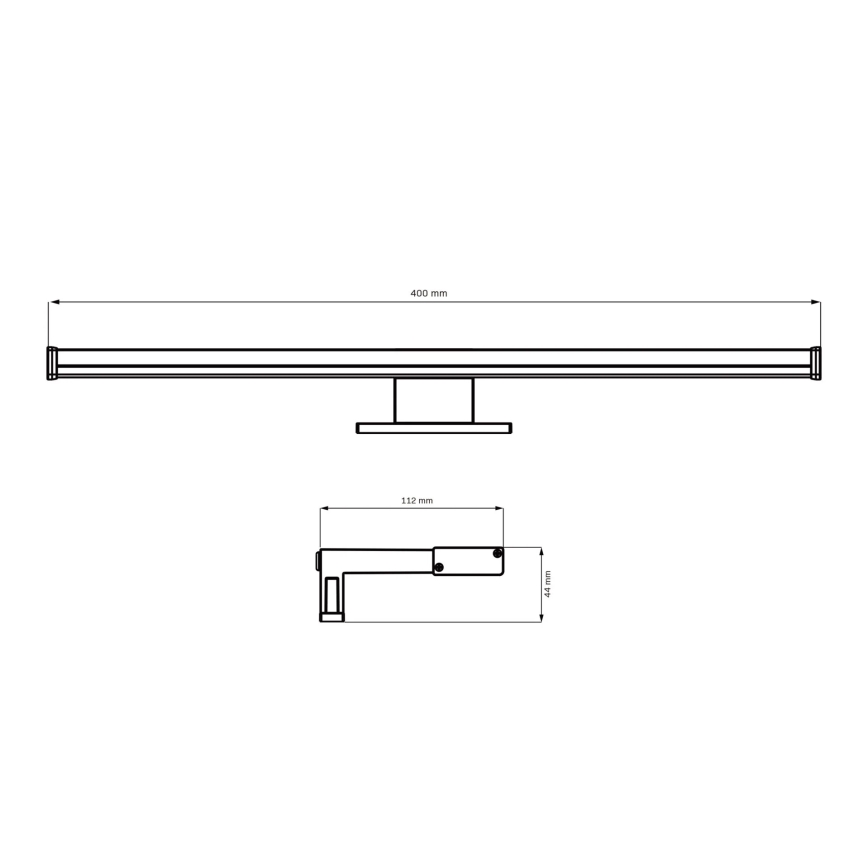 Éclairage de miroir salle de bain ELBA LED/8W/230V 4000K 40 cm IP44 noir