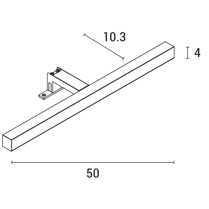 Éclairage de miroir salle de bain LED/7W/230V 4000K 50 cm IP44 chrome brillant