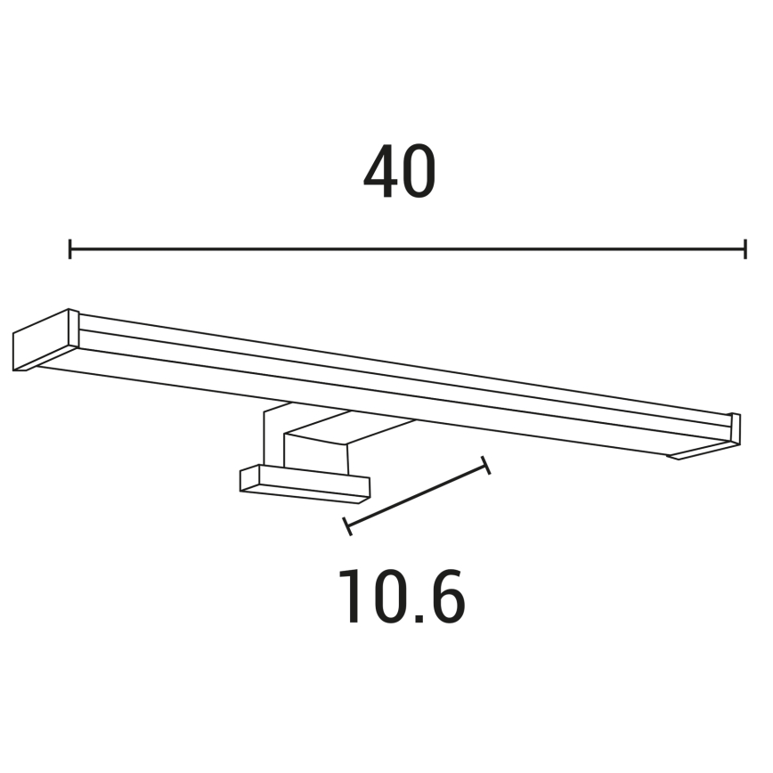 Éclairage de miroir salle de bain LED/8W/230V 3000K 40 cm IP44 chrome brillant
