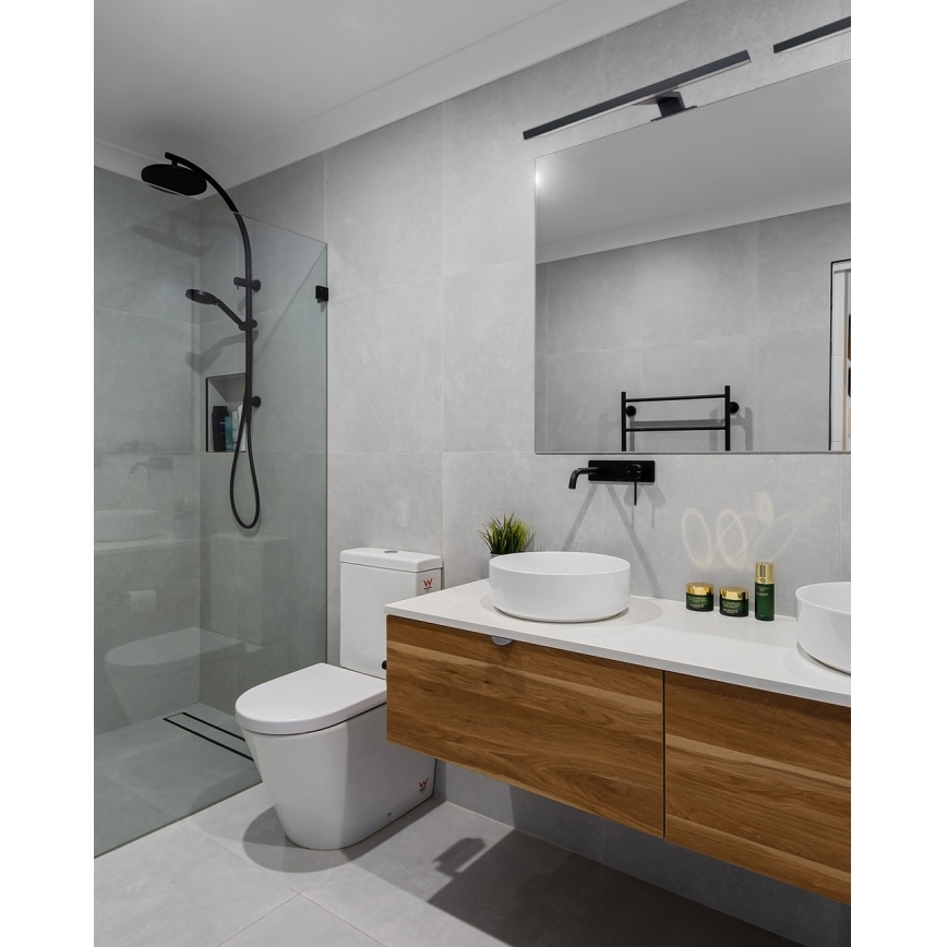 Éclairage de miroir salle de bain LED/8W/230V 4000K 50 cm IP44 noir
