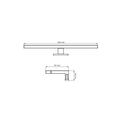 Éclairage de miroir salle de bain MILOS LED/5W/230V 4000K 30 cm IP44 noir