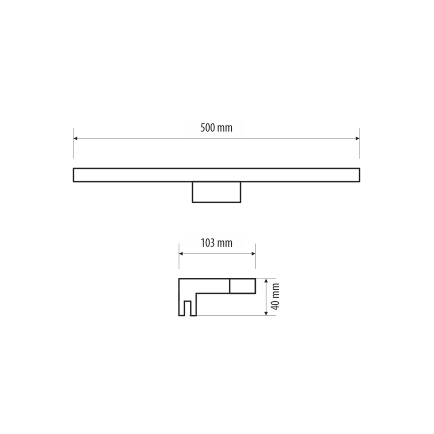 Éclairage de miroir salle de bain MIRROR LED/10W/230V 50 cm IP44 noir