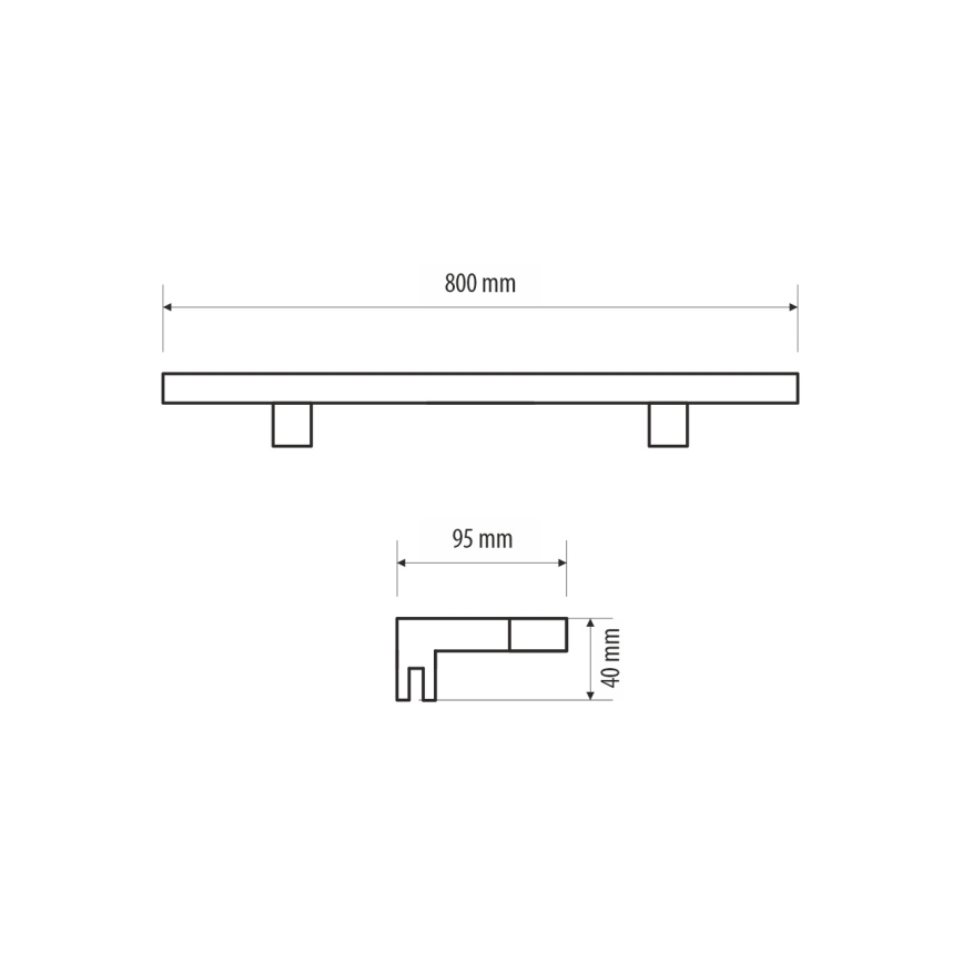 Éclairage de miroir salle de bain MIRROR LED/12W/230V 80 cm IP44 noir