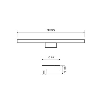 Éclairage de miroir salle de bain MIRROR LED/6W/230V 40 cm IP44 noir