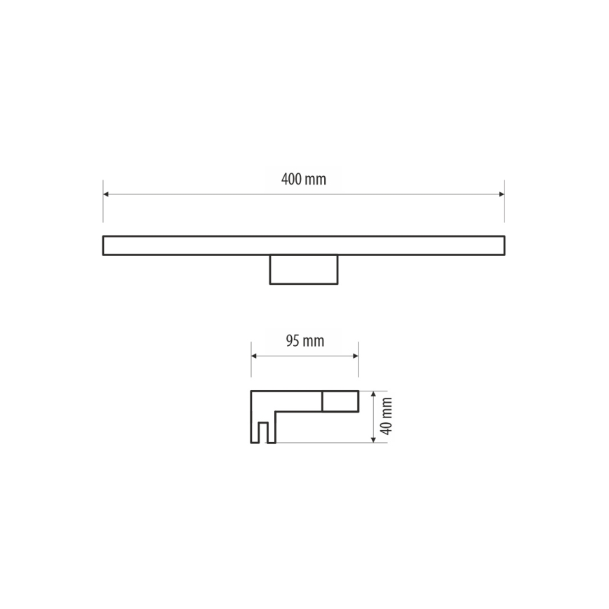 Éclairage de miroir salle de bain MIRROR LED/6W/230V 40 cm IP44 noir