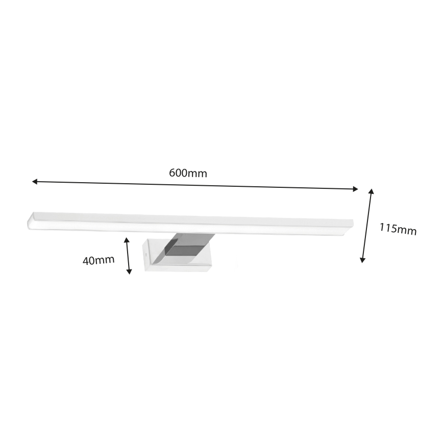 Éclairage de miroir salle de bain SHINE LED/13,8W/230V IP44 blanc/chrome brillant