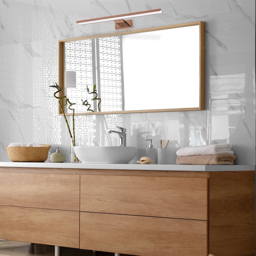 Éclairage de miroir salle de bain SHINE LED/13,8W/230V IP44 Rose doré